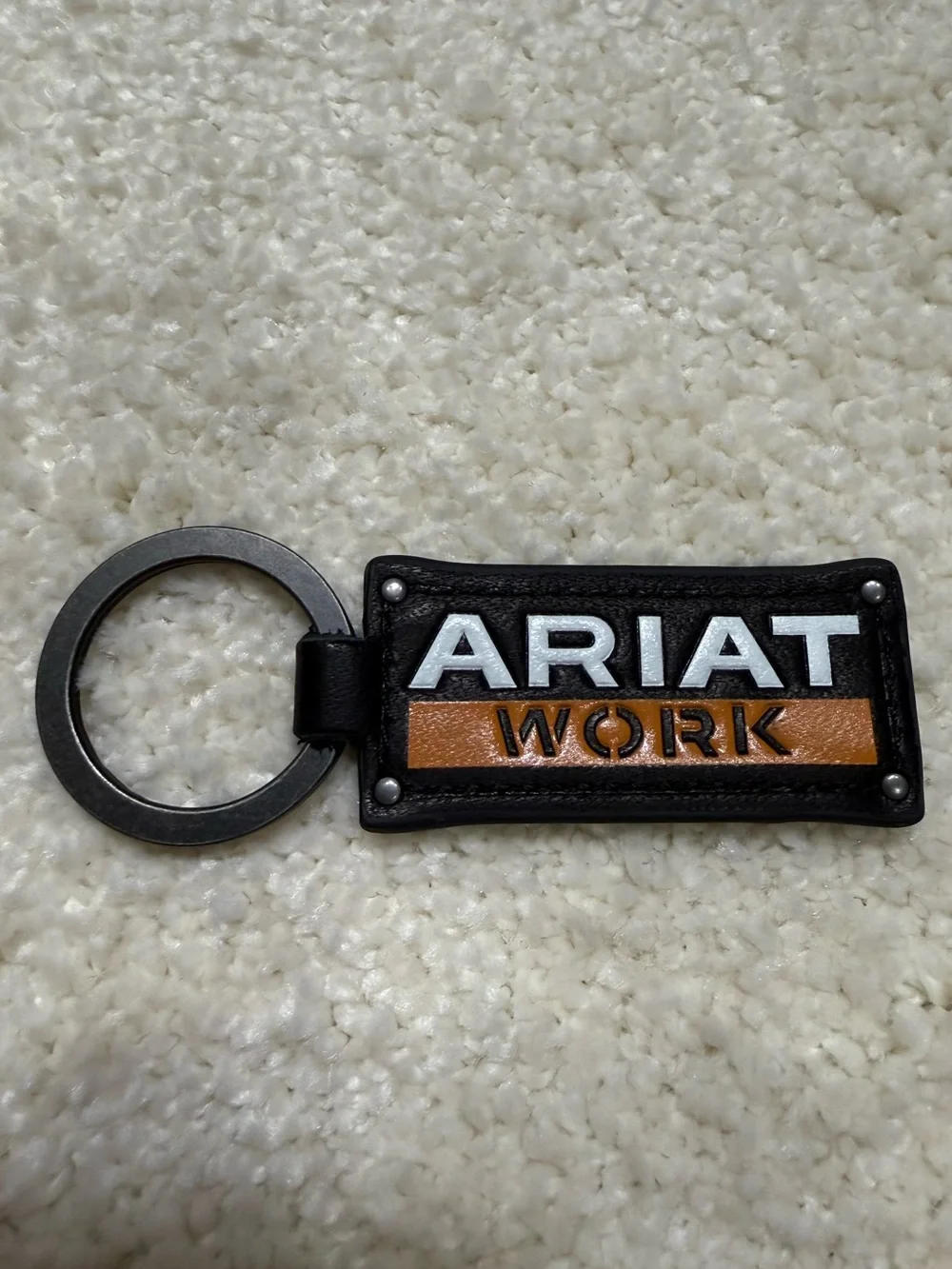 Ariat Work Black Leather Keychain